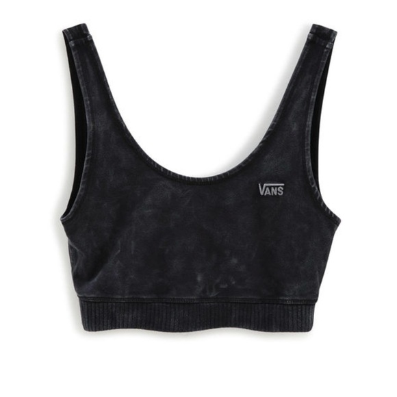 Vans Charcoal Black Tank Top Sports Bra - Picture 1 of 4